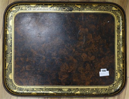 A Regency papier mache tray